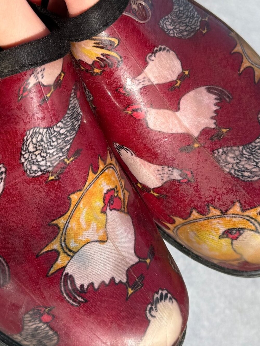 Sloggers Womens 9 Chicken Rooster Garden Shoes Waterproof Farmcore Cottage 4328